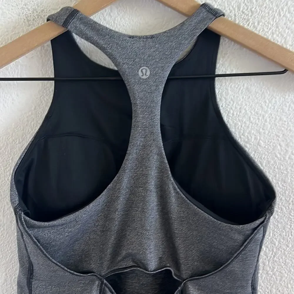 Lululemon In Training Tank Gray Active Tank Top Shirt 6